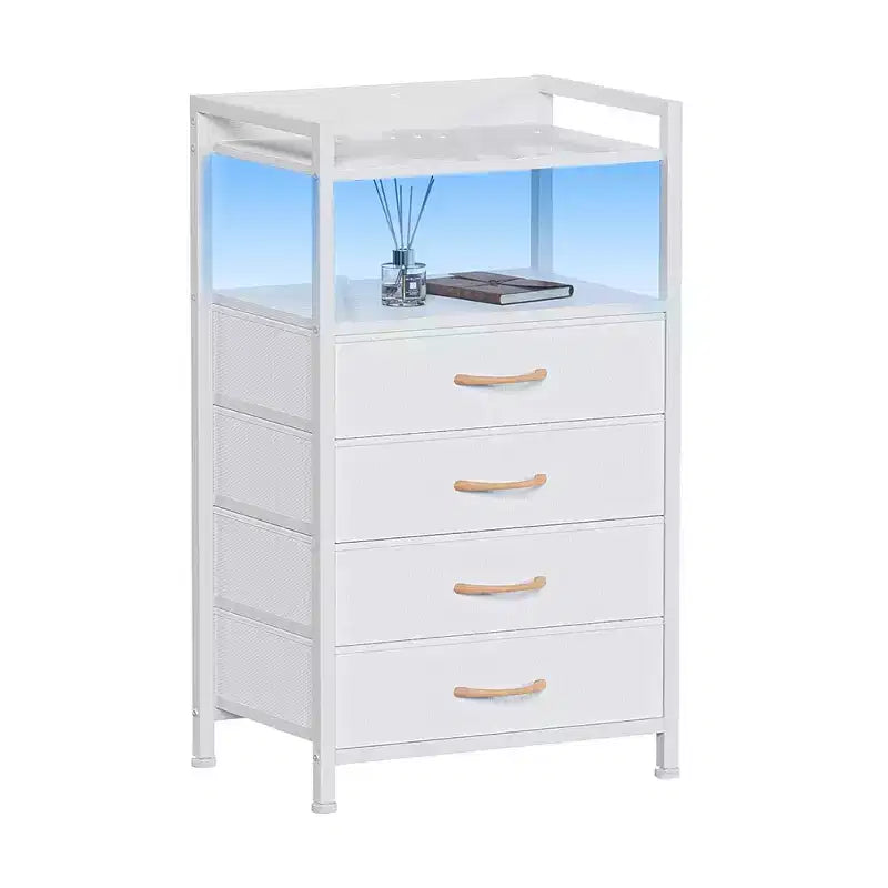Ladekast met 4 laden, voorzien van houten blad en kaptafel, geschikt voor slaapkamers en keukens, 41x29x83,5 cm