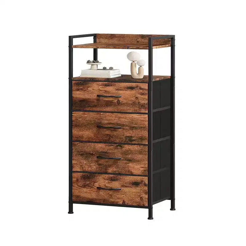 Ladekast met 4 laden, voorzien van houten blad en kaptafel, geschikt voor slaapkamers en keukens, 41x29x83,5 cm