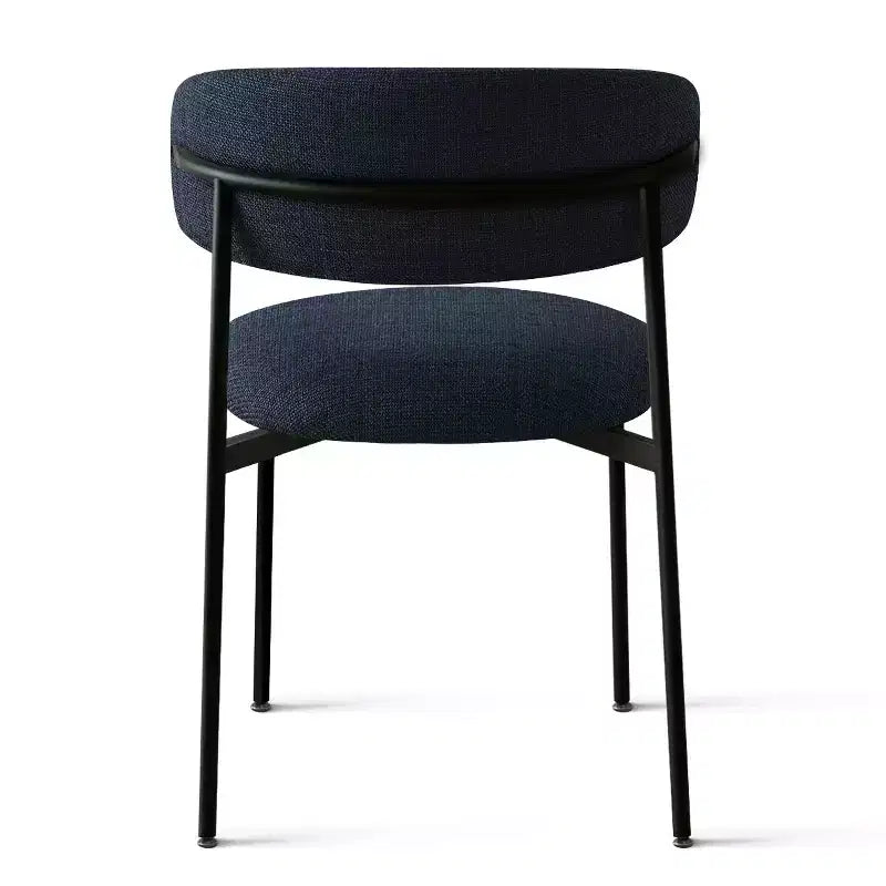 Ensemble de 2 chaises de salle à manger, chaises modernes de cuisine avec dossier ouvert, siège en tissu doux et pieds en métal noir  