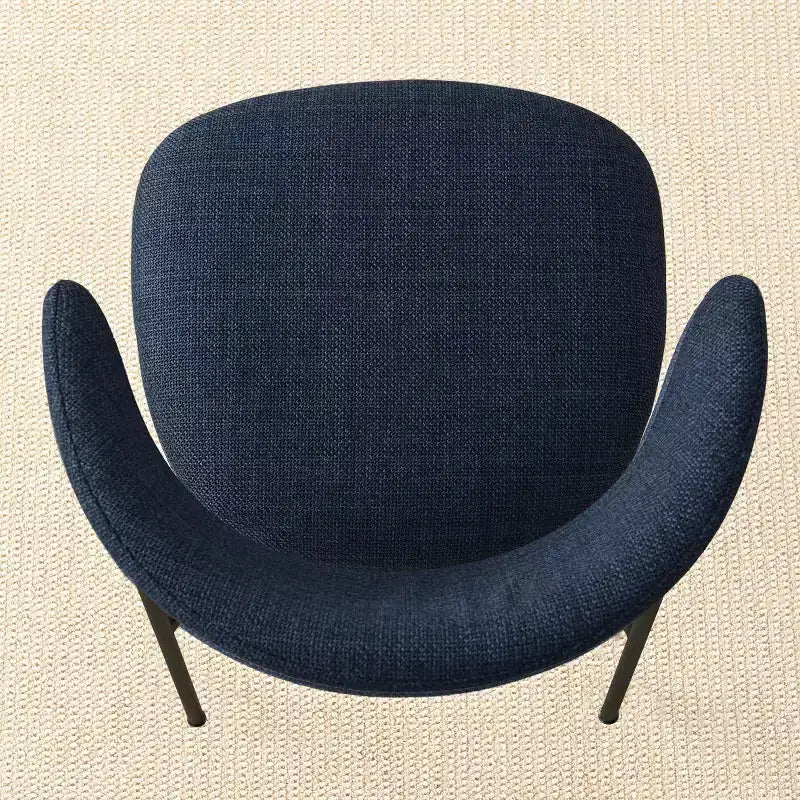 Ensemble de 2 chaises de salle à manger, chaises modernes de cuisine avec dossier ouvert, siège en tissu doux et pieds en métal noir  