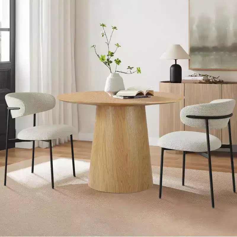 Ensemble de 2 chaises de salle à manger, chaises modernes de cuisine avec dossier ouvert, siège en tissu doux et pieds en métal noir  