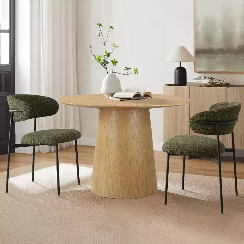 Ensemble de 2 chaises de salle à manger, chaises modernes de cuisine avec dossier ouvert, siège en tissu doux et pieds en métal noir  
