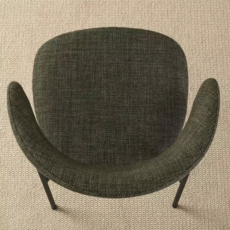 Ensemble de 2 chaises de salle à manger, chaises modernes de cuisine avec dossier ouvert, siège en tissu doux et pieds en métal noir  
