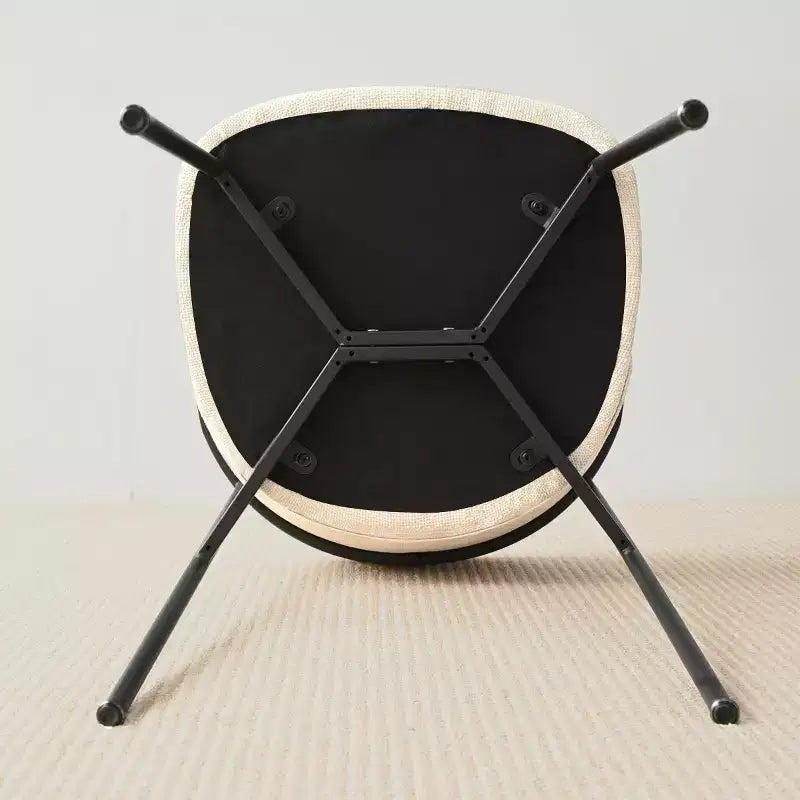 Ensemble de 2 chaises de salle à manger, chaises modernes de cuisine avec dossier ouvert, siège en tissu doux et pieds en métal noir  