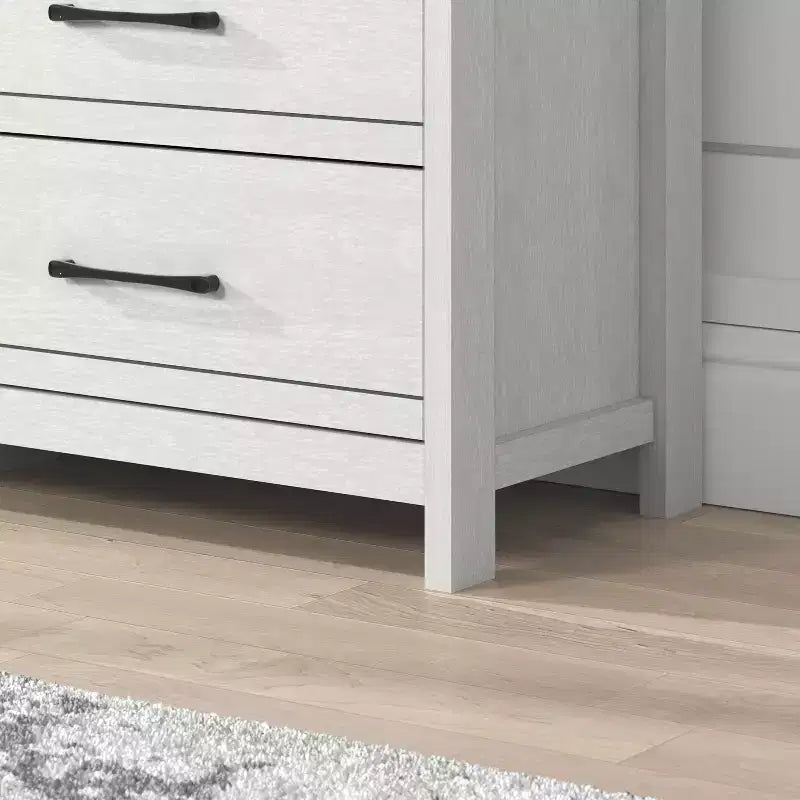 Commode à 6 tiroirs avec rangement à glissement doux en chêne blanc perle 47 W