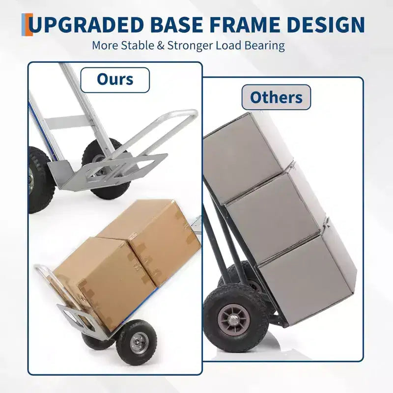 Diable en aluminium / chariot escalier, capacité 600 LBS, chariot robuste avec base extensible