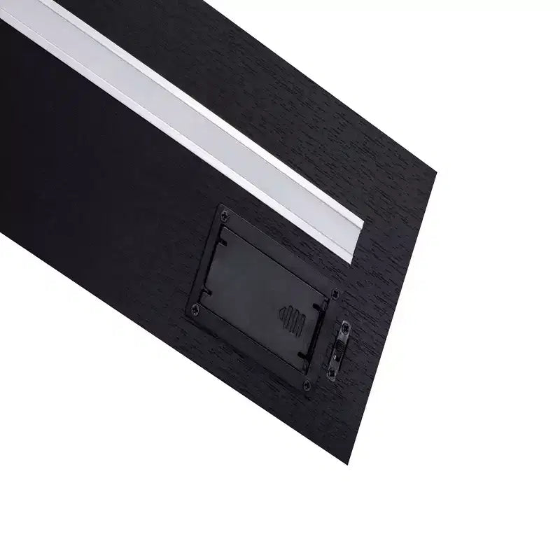Estante flotante negro LED de 15.75 con soporte invisible para montaje en pared de madera con LED incorporado, perfecto para decoración de baño/dormitorio/cocina o exhibición de libros/plantas