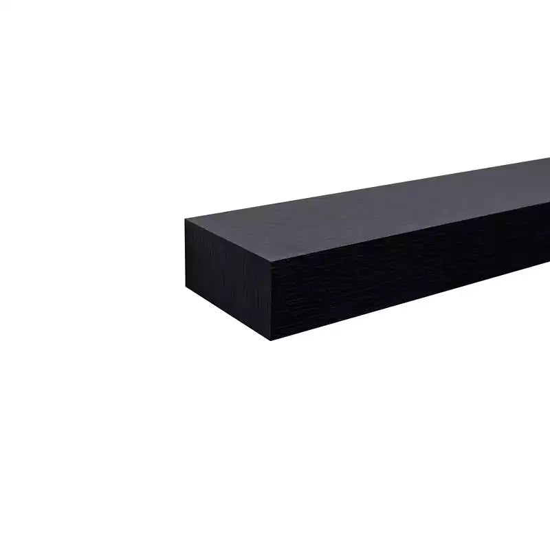 Estante flotante negro LED de 15.75 con soporte invisible para montaje en pared de madera con LED incorporado, perfecto para decoración de baño/dormitorio/cocina o exhibición de libros/plantas