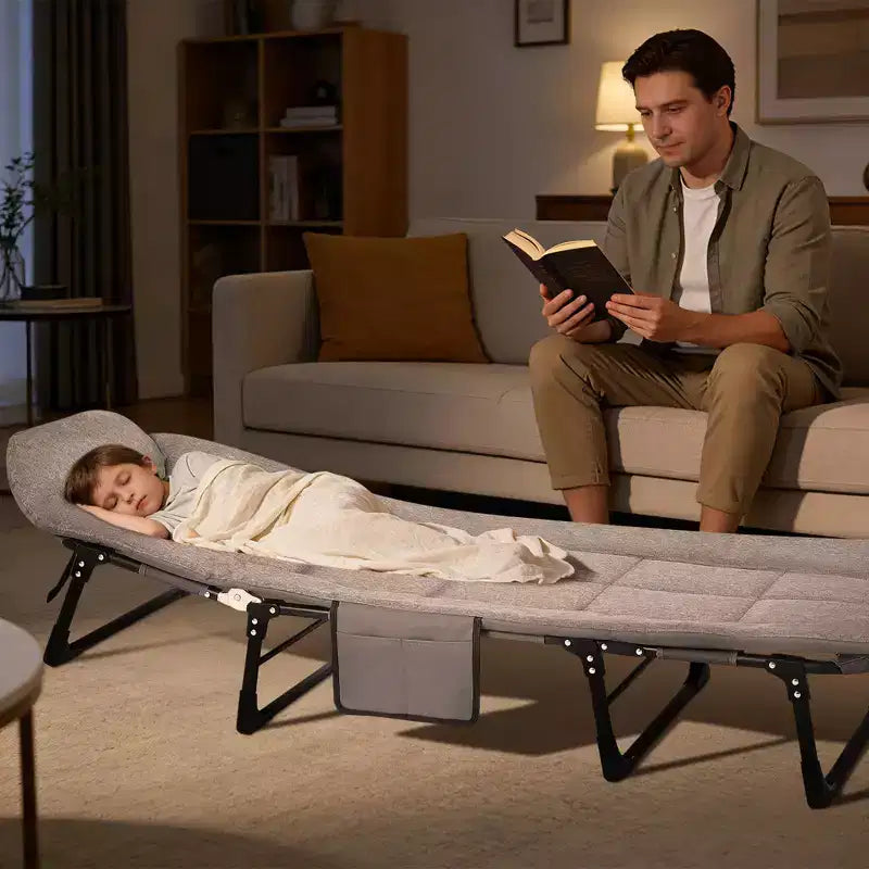 Letto Pieghevole Portatile da 79" con Cuscino e Cuscino, Lettino da Campeggio per Adulti con Supporto da 500 Lbs, Lettino Leggero per Tenda per Patio, Spiaggia, Interno ed Esterno