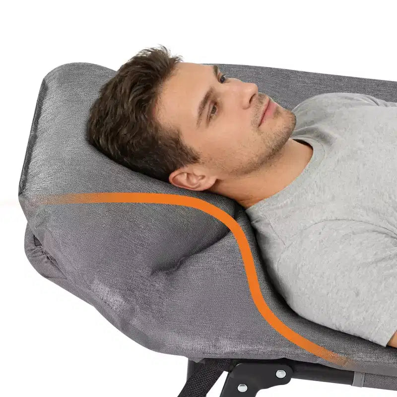 Letto Pieghevole Portatile da 79" con Cuscino e Cuscino, Lettino da Campeggio per Adulti con Supporto da 500 Lbs, Lettino Leggero per Tenda per Patio, Spiaggia, Interno ed Esterno