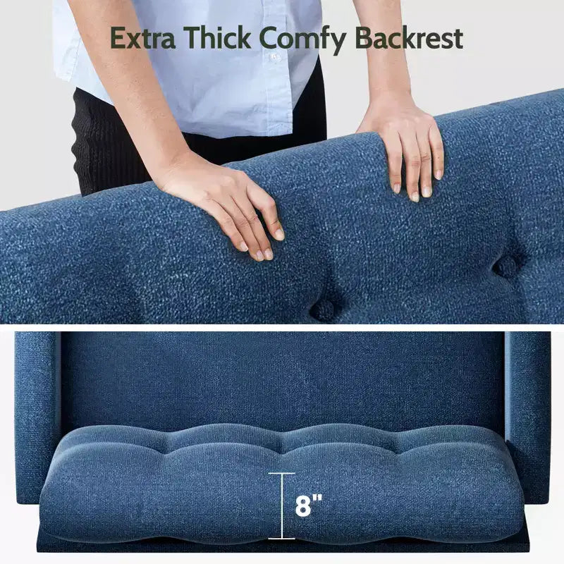 Petit canapé deux places, canapé confortable de 50" avec coussins épais, montage sans outil pour chambre et petits espaces
