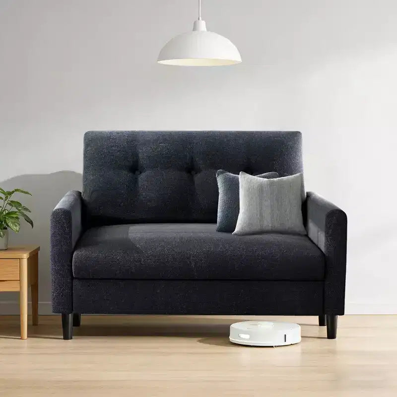 Small Loveseat Sofa, 50" Comfy Couch with Thick Cushions, Tool-Free Assembly for Bedroom and Small Spaces
