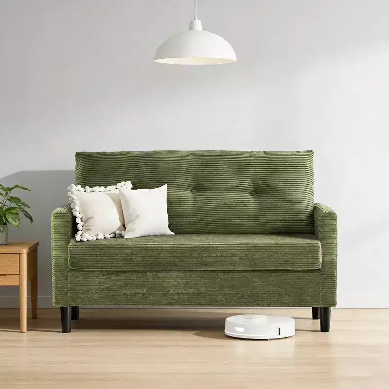 Small Loveseat Sofa, 50" Comfy Couch with Thick Cushions, Tool-Free Assembly for Bedroom and Small Spaces