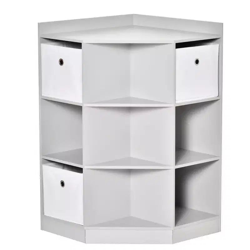 Mobiletto Kids Corner, Organizzatore per Giocattoli con Cubby, Libreria con Tre Cesti per Sala Giochi, Camera da Letto, Soggiorno, Grigio