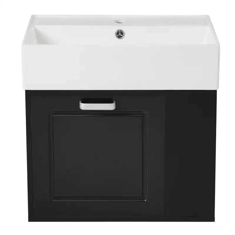 Mobile bagno da parete da 21,8 pollici con lavabo, mobile bagno con cassetti, mobile lavabo singolo con ripiano regolabile