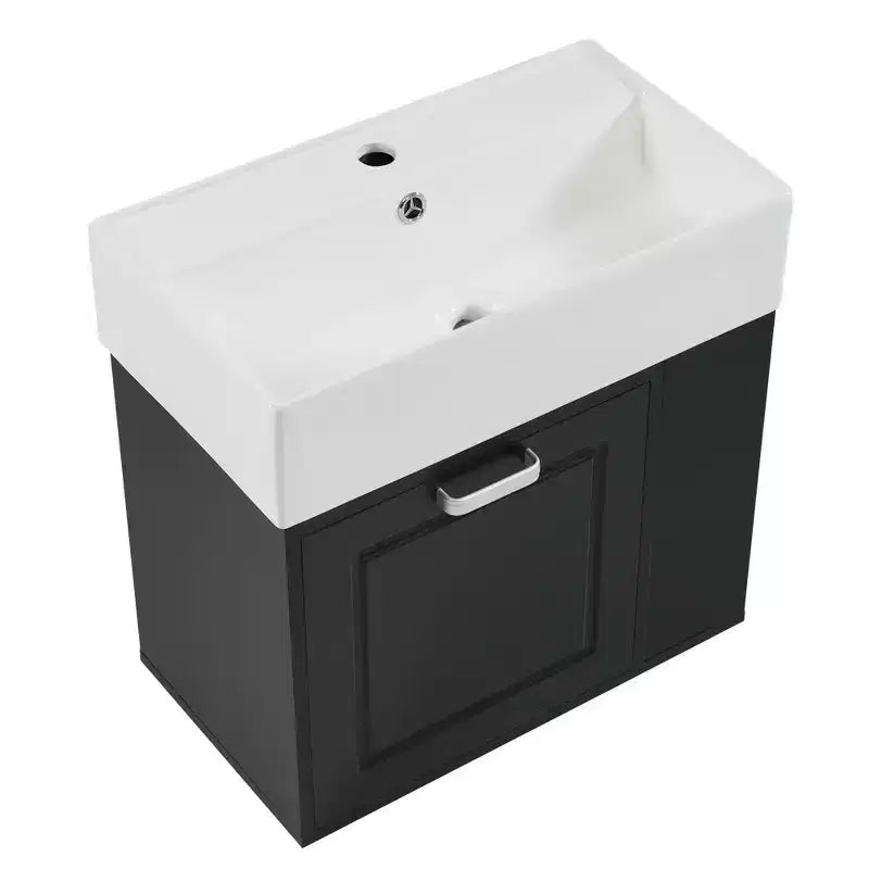 Mobile bagno da parete da 21,8 pollici con lavabo, mobile bagno con cassetti, mobile lavabo singolo con ripiano regolabile