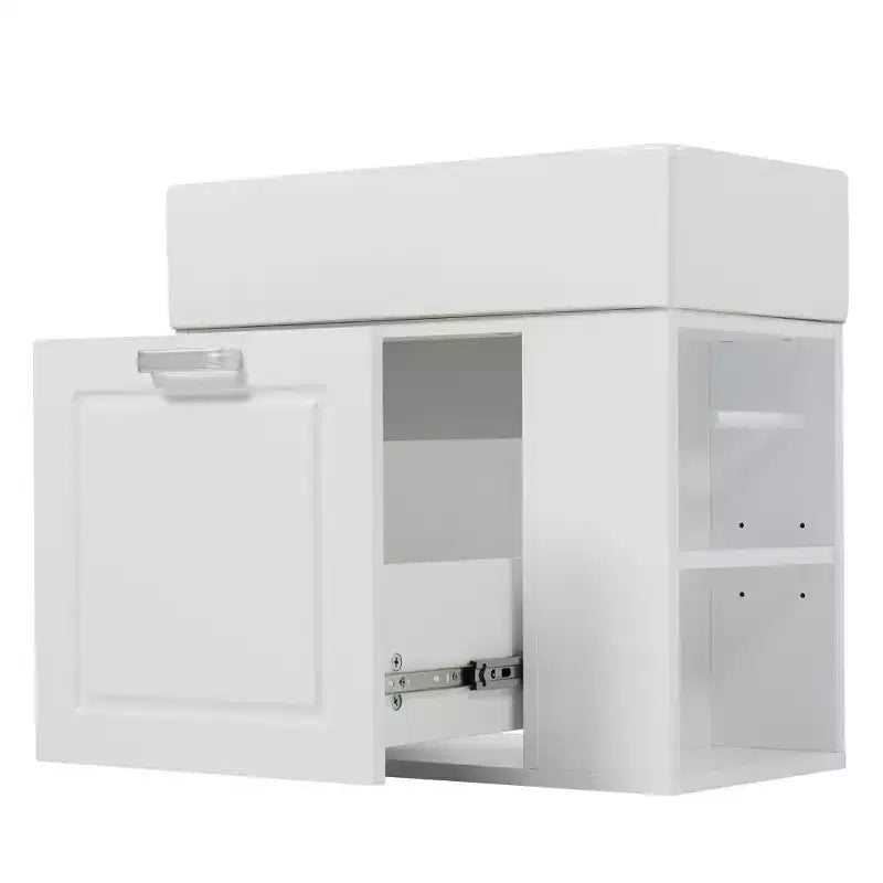 Mobile bagno da parete da 21,8 pollici con lavabo, mobile bagno con cassetti, mobile lavabo singolo con ripiano regolabile
