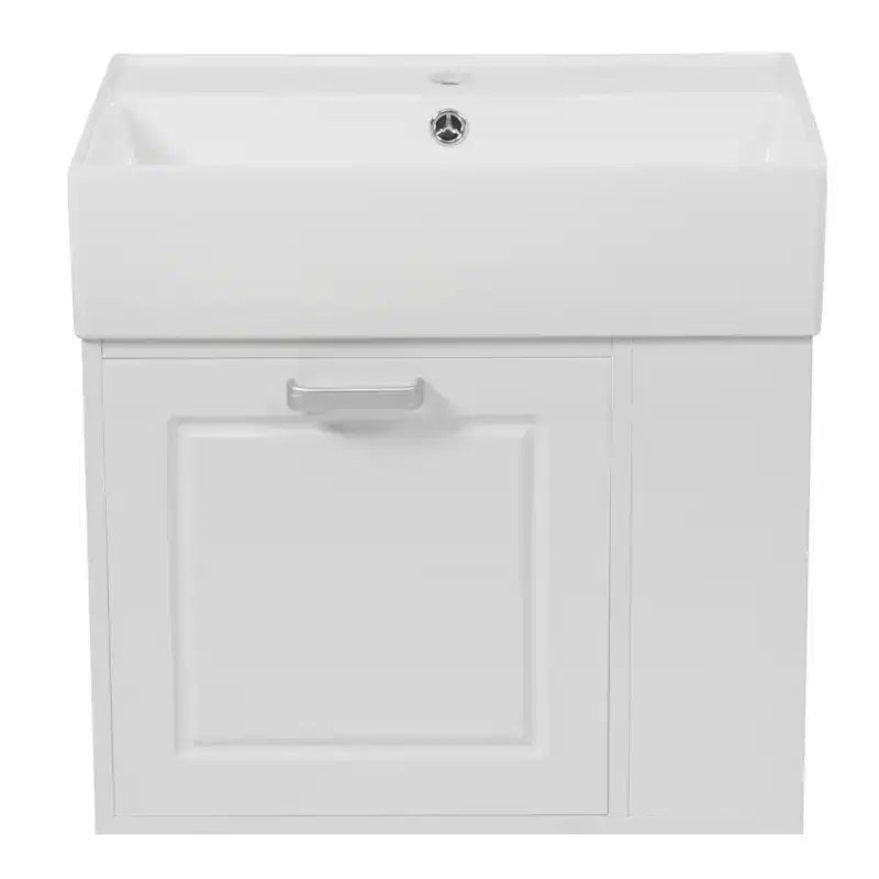 Mobile bagno da parete da 21,8 pollici con lavabo, mobile bagno con cassetti, mobile lavabo singolo con ripiano regolabile