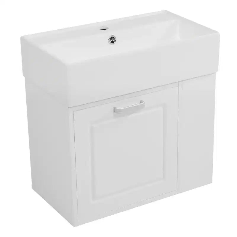 Mobile bagno da parete da 21,8 pollici con lavabo, mobile bagno con cassetti, mobile lavabo singolo con ripiano regolabile