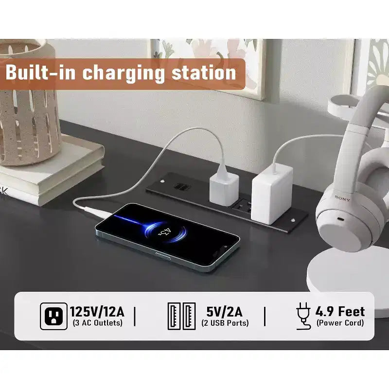 Rieten commode met 9 lades en oplaadstation, landelijke ladekast, brede kastopberger voor slaapkamer, woonkamer, hal