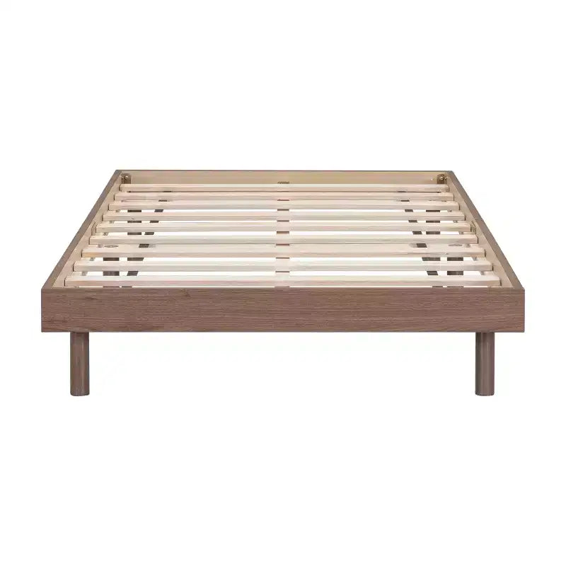 Floating Platform Bed with Thickened Slats, Solid Wood Bed Frame without Headboard for Bedroom