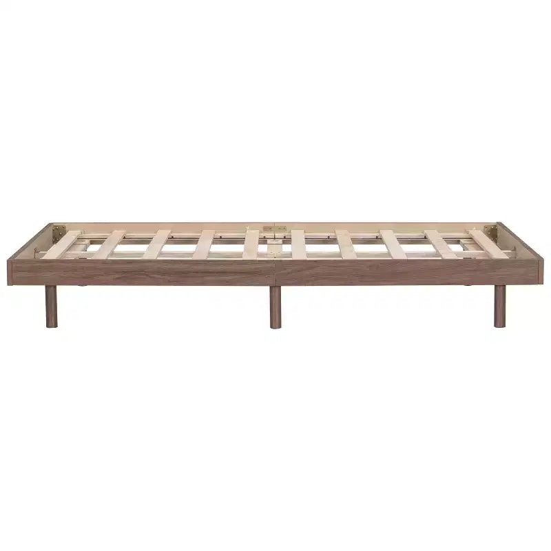 Floating Platform Bed with Thickened Slats, Solid Wood Bed Frame without Headboard for Bedroom