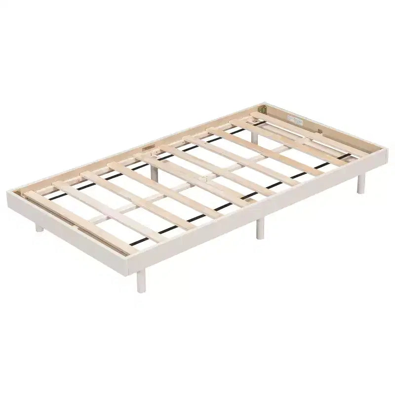 Floating Platform Bed with Thickened Slats, Solid Wood Bed Frame without Headboard for Bedroom