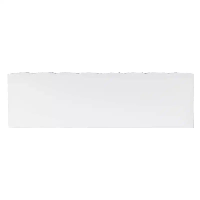 Tavolo consolle geometrico con 2 cassetti e pomelli dorati, bianco brillante, mobile stretto per ingresso