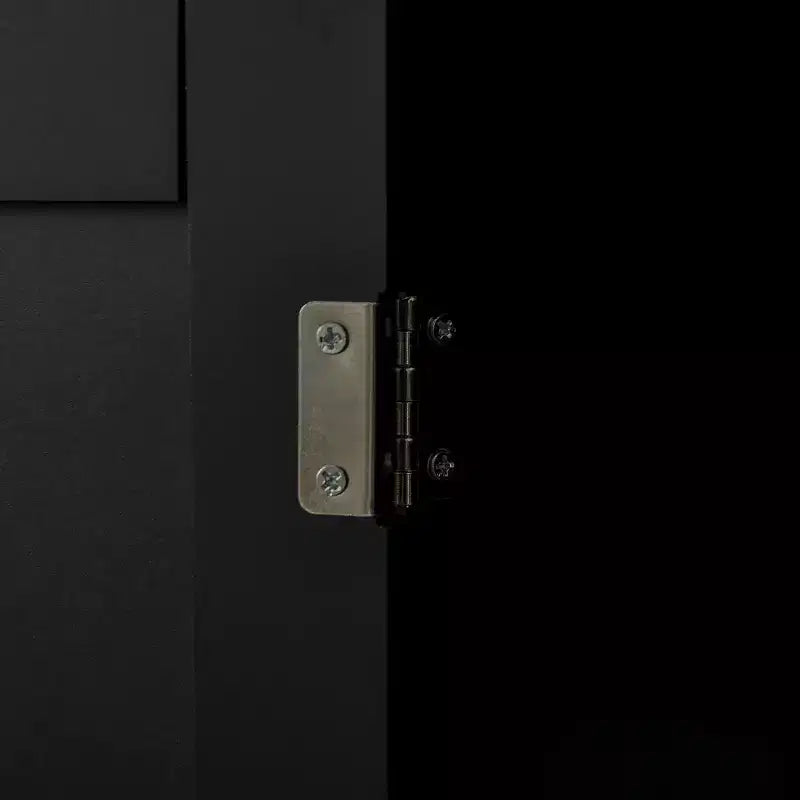 Carrello Isola Cucina Moderno su Ruote con Cassetti Contenitori, Carrello Utility Mobile con Ripiani Regolabili, Armadietti e Porta Asciugamani, Nero