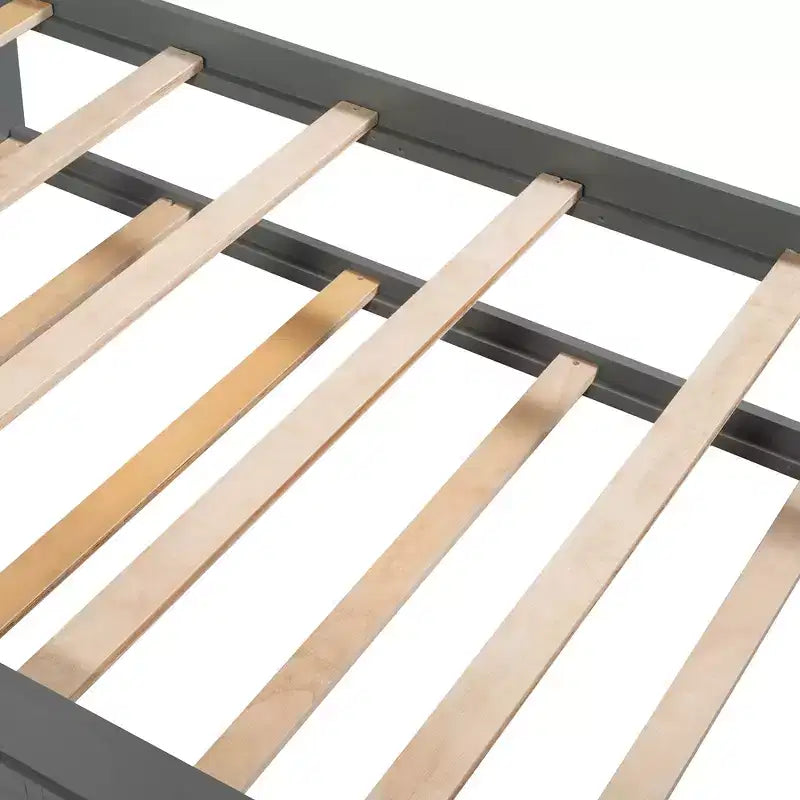 Letto a castello in legno con due letti singoli sovrapposti, 4 cassetti, letto estraibile e scala