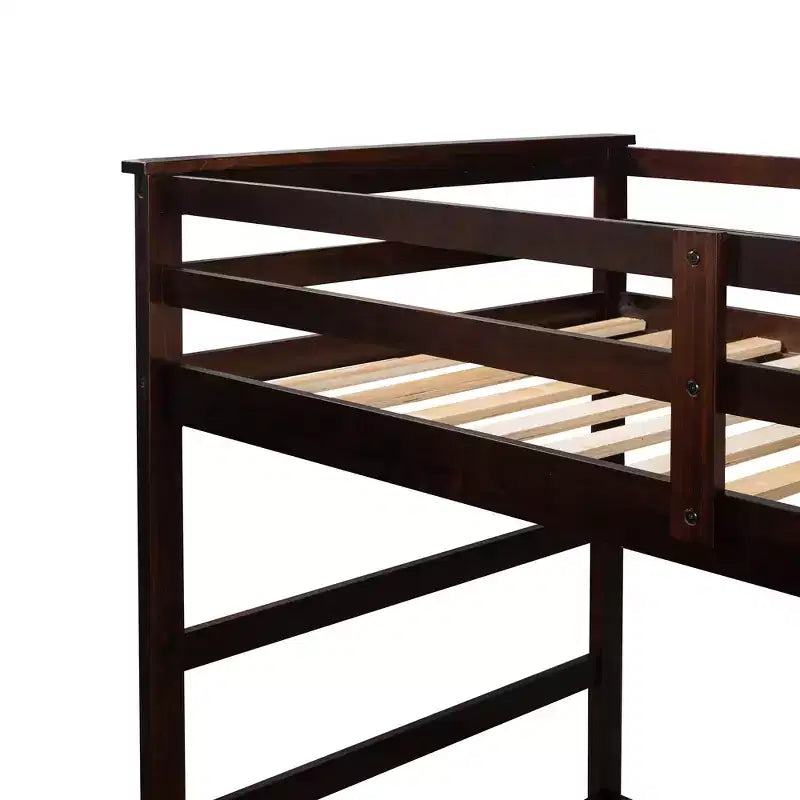Twin Over Twin Wood Bunk Bed with 4 Drawers, Trundle and Staircase