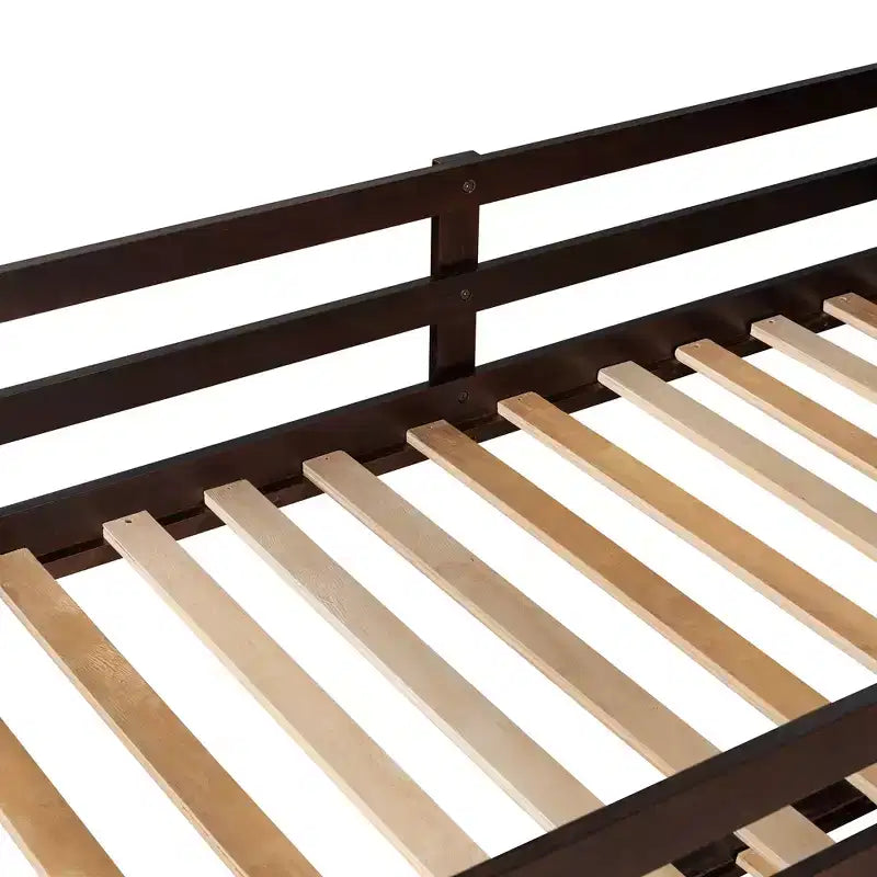Letto a castello in legno con due letti singoli sovrapposti, 4 cassetti, letto estraibile e scala