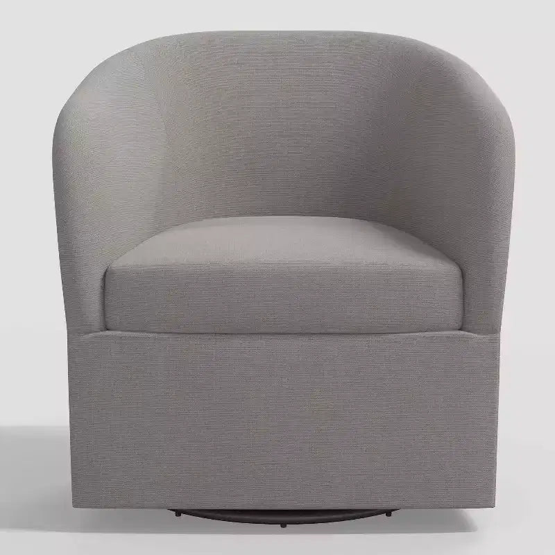Draaistoel in Linnen, Gestoffeerde Barrel Fauteuil