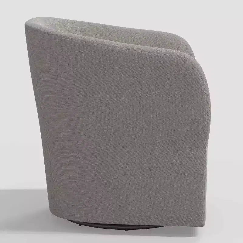 Draaistoel in Linnen, Gestoffeerde Barrel Fauteuil