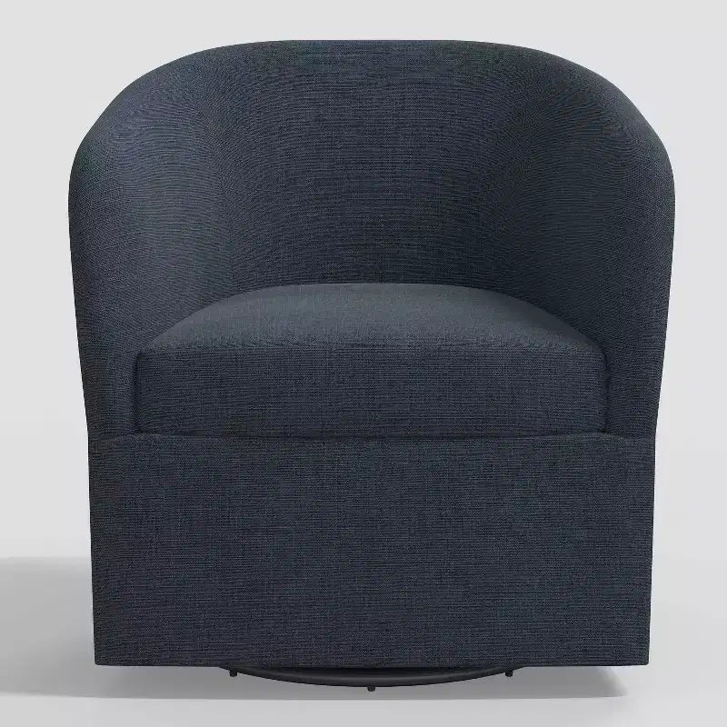 Draaistoel in Linnen, Gestoffeerde Barrel Fauteuil