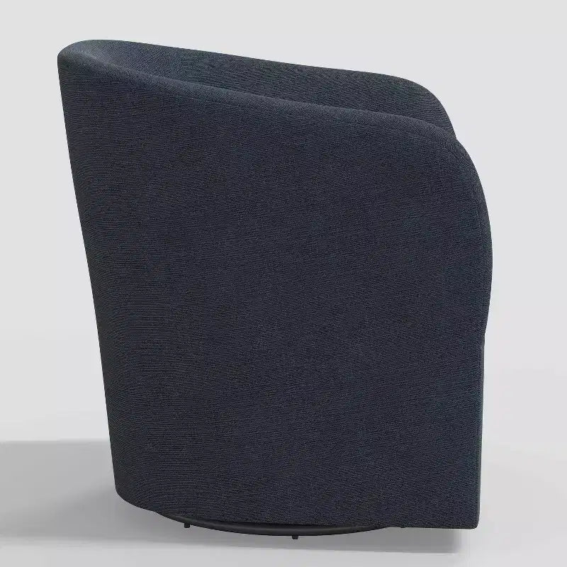 Draaistoel in Linnen, Gestoffeerde Barrel Fauteuil