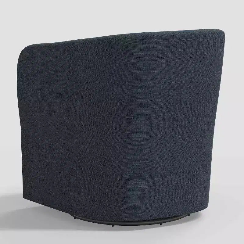 Draaistoel in Linnen, Gestoffeerde Barrel Fauteuil