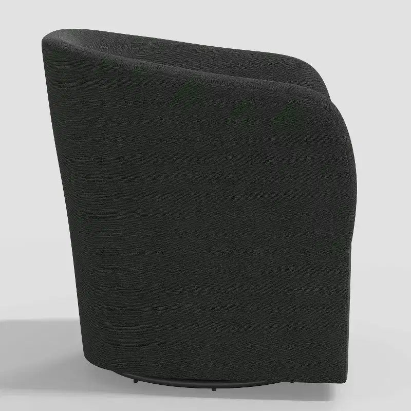 Swivel Chair in Linen, Upholstered Barrel Armchair
