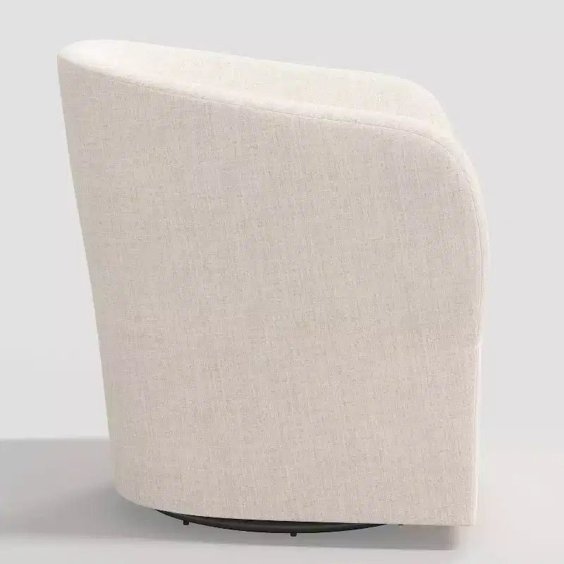 Draaistoel in Linnen, Gestoffeerde Barrel Fauteuil