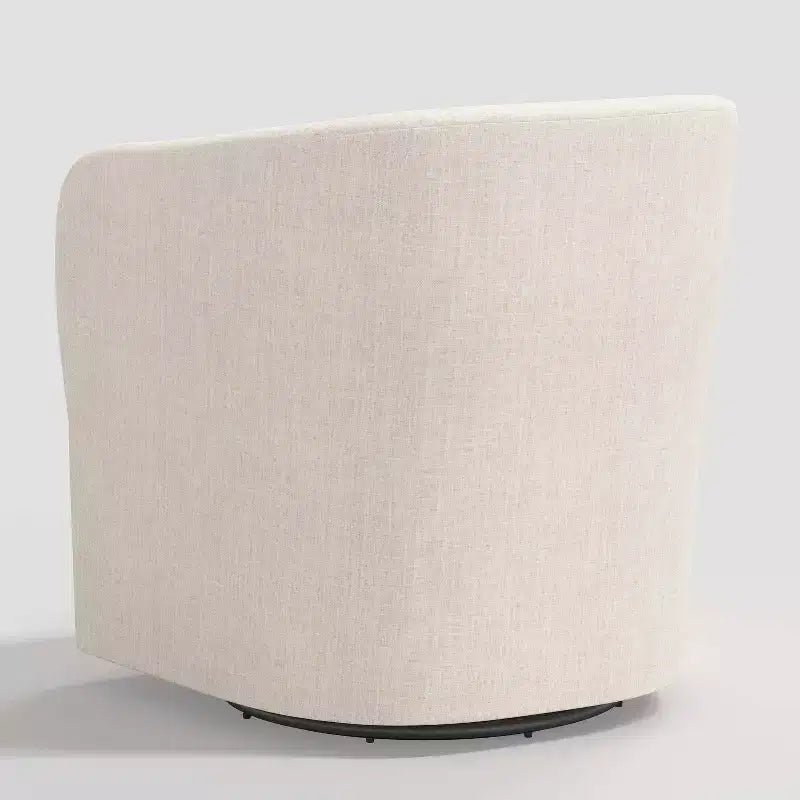 Draaistoel in Linnen, Gestoffeerde Barrel Fauteuil