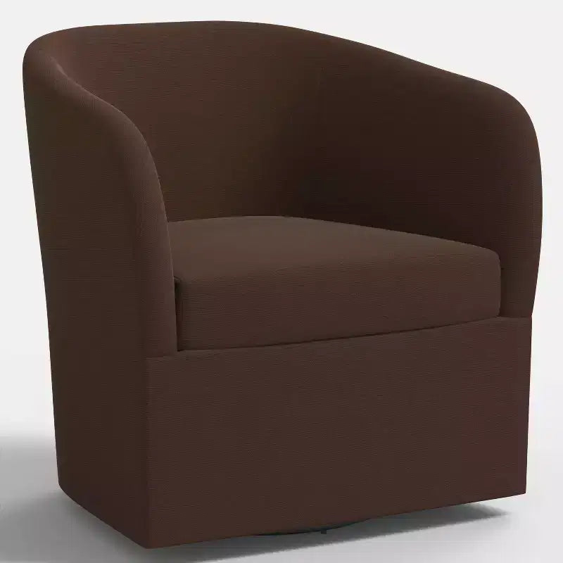 Draaistoel in Linnen, Gestoffeerde Barrel Fauteuil