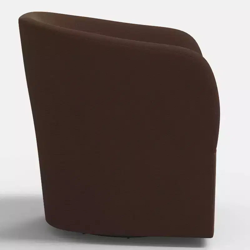 Draaistoel in Linnen, Gestoffeerde Barrel Fauteuil