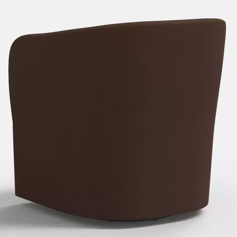 Draaistoel in Linnen, Gestoffeerde Barrel Fauteuil