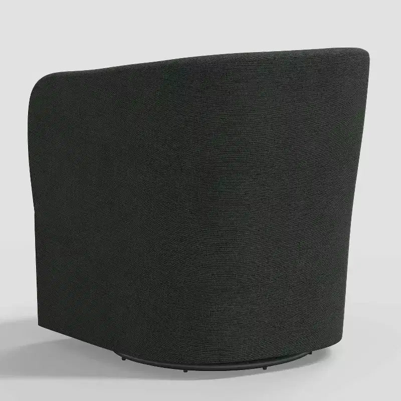 Swivel Chair in Linen, Upholstered Barrel Armchair