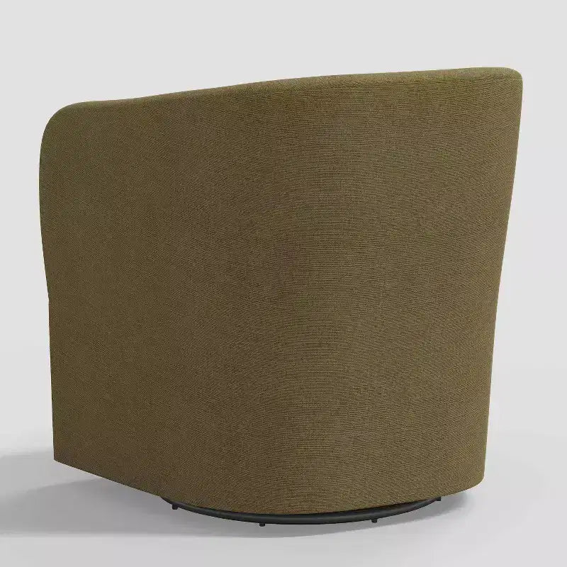 Draaistoel in Linnen, Gestoffeerde Barrel Fauteuil