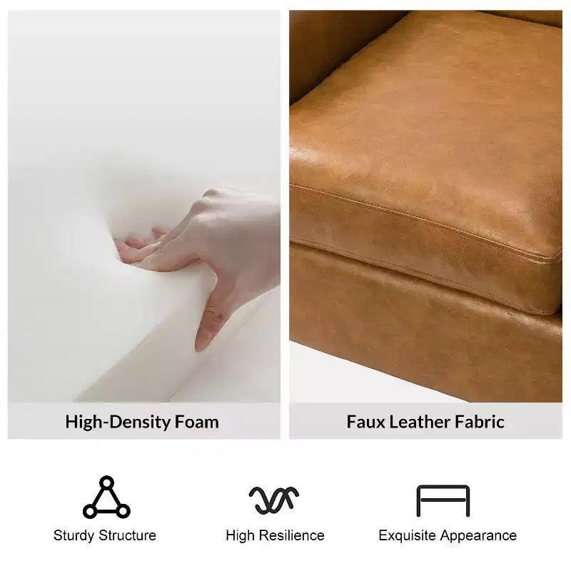 Transitional Vegan Leather Armchair with Nailhead Trim and Solid Wood Legs for Bedroom and Living Room
