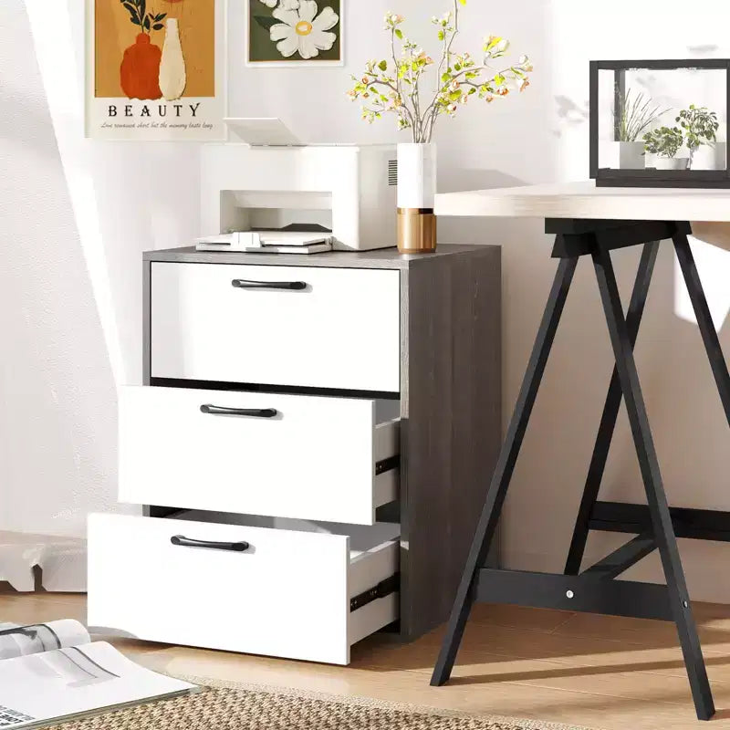 Cassettiera con 3 Cassetti, Mobile Contenitore con Ampio Spazio Organizzativo